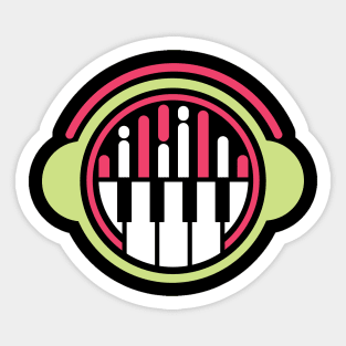 DJ, equalizer and and headphones Sticker